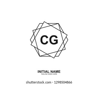 CG C G Initial logo letter with minimalist concept vector