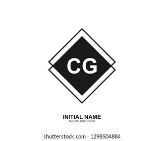 CG C G Initial logo letter with minimalist concept vector