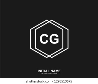 CG C G Initial logo letter with minimalist concept vector