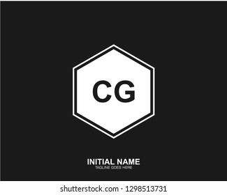 CG C G Initial logo letter with minimalist concept vector