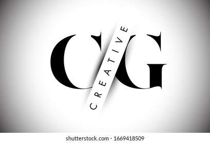 CG C G Letter Logo with Creative Shadow Cut and Overlayered Text Vector Illustration Design.