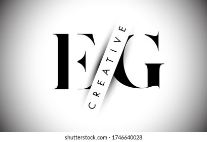 Logotipo de letra CG C G con diseño de iluminación de vectores de texto y corte de sombra creativo.