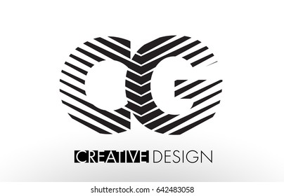 CG C G Lines Letter Design with Creative Elegant Zebra Vector Illustration.