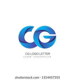 cg cg circle lowercase design of alphabet letter combination with infinity suitable as a logo for a company or business - Vector