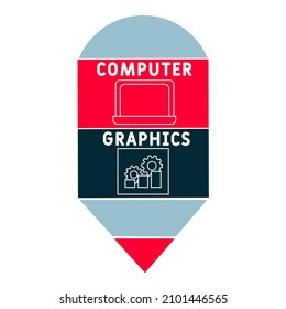 CG - Acrónimo de gráficos de computadoras. fondo de concepto de negocio.  concepto de ilustración vectorial con palabras clave e iconos. ilustración con iconos para banner web, volante, página de inicio