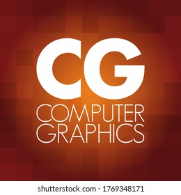CG - Computer Graphics are methods for digitally synthesizing and manipulating visual content, acronym concept background