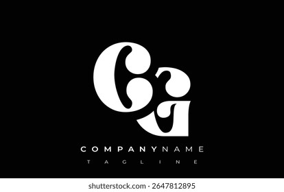 CG Creative Abstract Typography Logo Design. Elegant logo combining bold typography and creative shapes, ideal for branding and identity solutions.