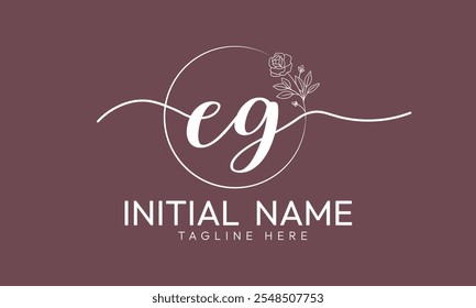 Vetor de modelo de logotipo de assinatura inicial CG G C