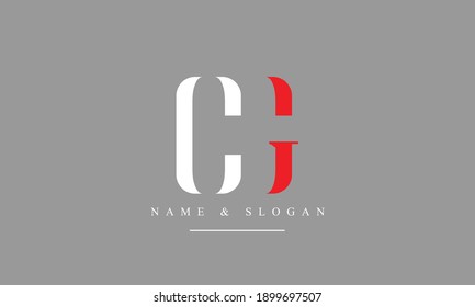 Plantilla de monograma del logotipo del vector abstracto CG GC