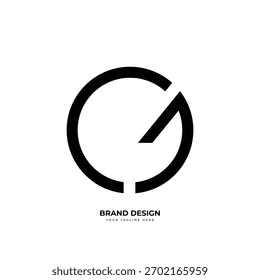 CG GC circle line art logo, minimal modern geometric design, unique stylish icon for branding identity.