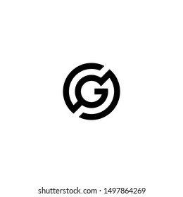 CG OR GC Circle Logo Design Template
