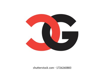 Diseño inicial de logotipo CG o GC Letra, plantilla de vector