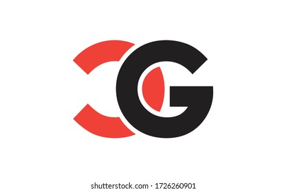 CG or GC Letter Initial Logo Design, Vector Template