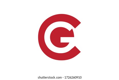 CG or GC Letter Initial Logo Design, Vector Template