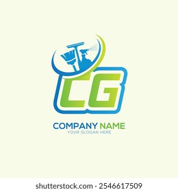 CG or GC Letter Local Cleaning vector logo. Cleaning service logo vector