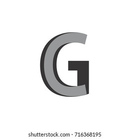CG or GC letter logo design vector