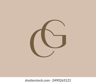 CG or GC letter logo icon design. Classic style luxury initials monogram.