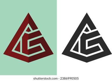 CG, logotipo de letra GC, diseño monograma único y moderno. 
