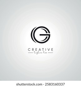 CG GC Letter Modern Artistic Abstract Logo Design. Initial Based Vector Template.