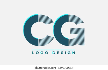 CG- oder GC-Logo-Design-Vektorillustration 
