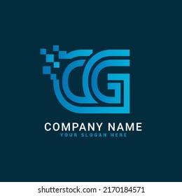 Cg; gc;technology etter logo design.