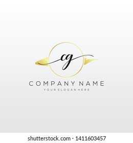 CG handwriting initial logo template vector.