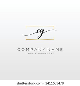 CG handwriting initial logo template vector.
