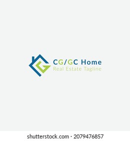 CG Home Building Logo GC House Real Estate House Monogram Design Vector