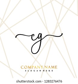 CG Initial Handwriting logo template vector