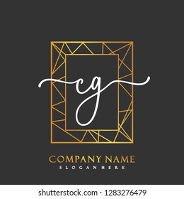 CG Initial Handwriting logo template vector
