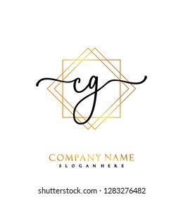 CG Initial Handwriting logo template vector