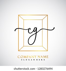 CG Initial Handwriting logo template vector