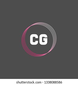 CG  Initial Handwriting logo template vector