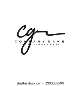 CG  Initial Handwriting logo template vector