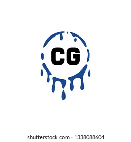 CG  Initial Handwriting logo template vector