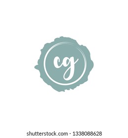 CG  Initial Handwriting logo template vector