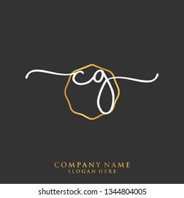 CG Initial handwriting logo template