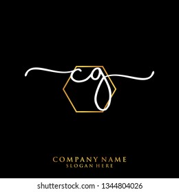 CG Initial handwriting logo template
