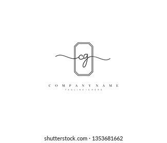 CG initial handwriting logo template vector