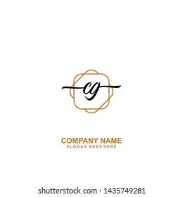 CG Initial handwriting logo template vector