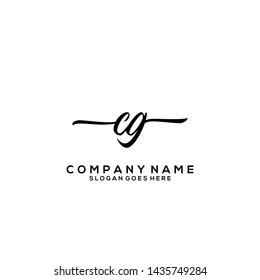CG Initial handwriting logo template vector