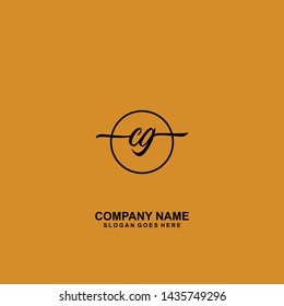 CG Initial handwriting logo template vector