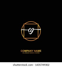 CG Initial handwriting logo template vector