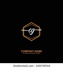 CG Initial handwriting logo template vector