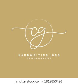 CG Initial handwriting logo template vector