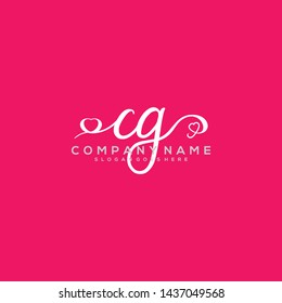 CG Initial handwriting logo vector
