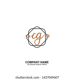 CG Initial handwriting logo vector