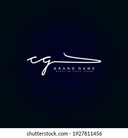 CG Initial Letter Logo - Hand drawn Signature Logo