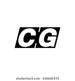 CG initial letter logo square black