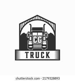 CG Initial Letter Truck Logo Design Simple Stock Vector